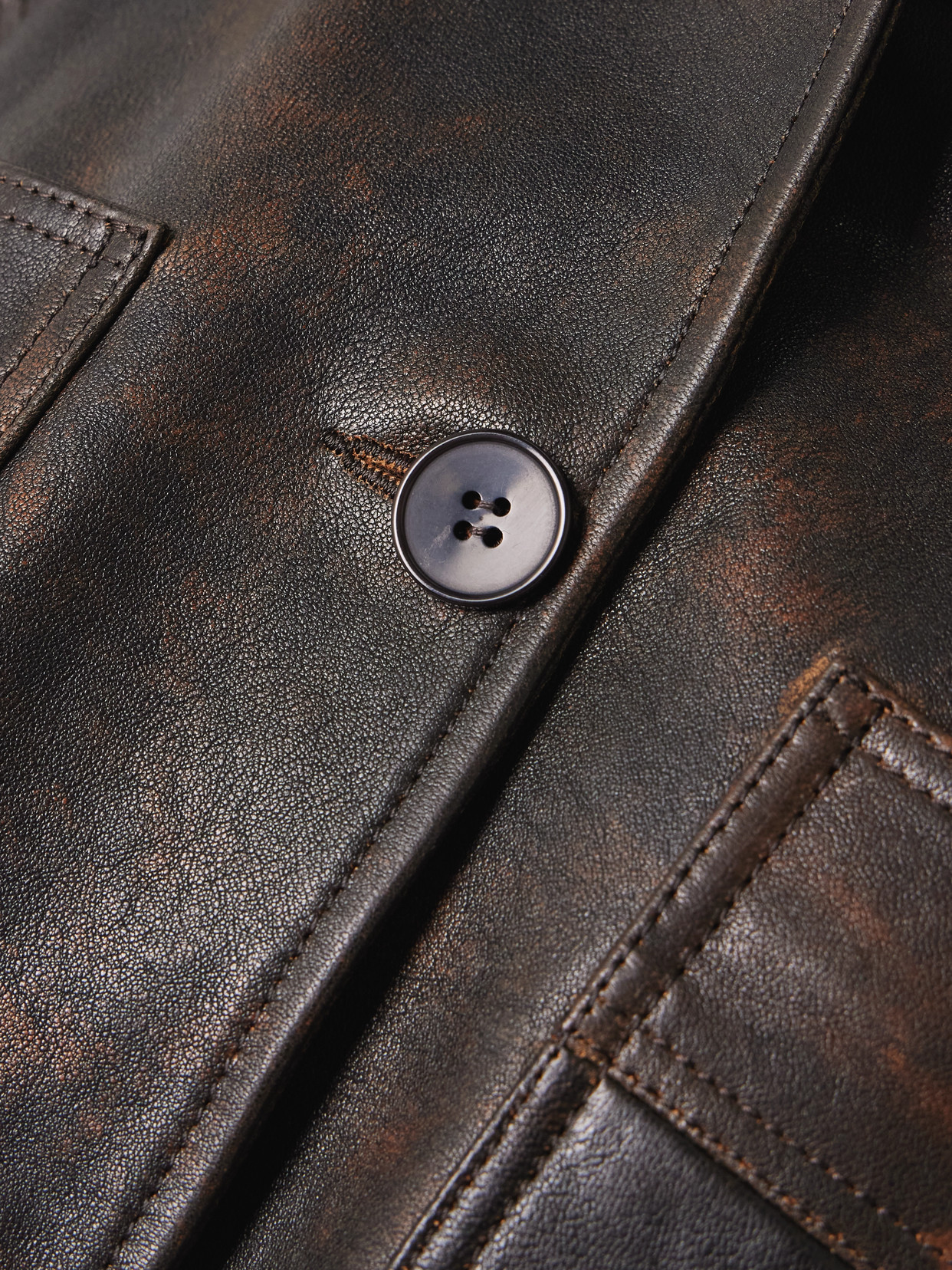 Nour Hammour Seleste Patchwork Distressed Leather Jacket In Multi