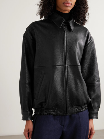 NOUR HAMMOUR Doran paneled textured-leather jacket