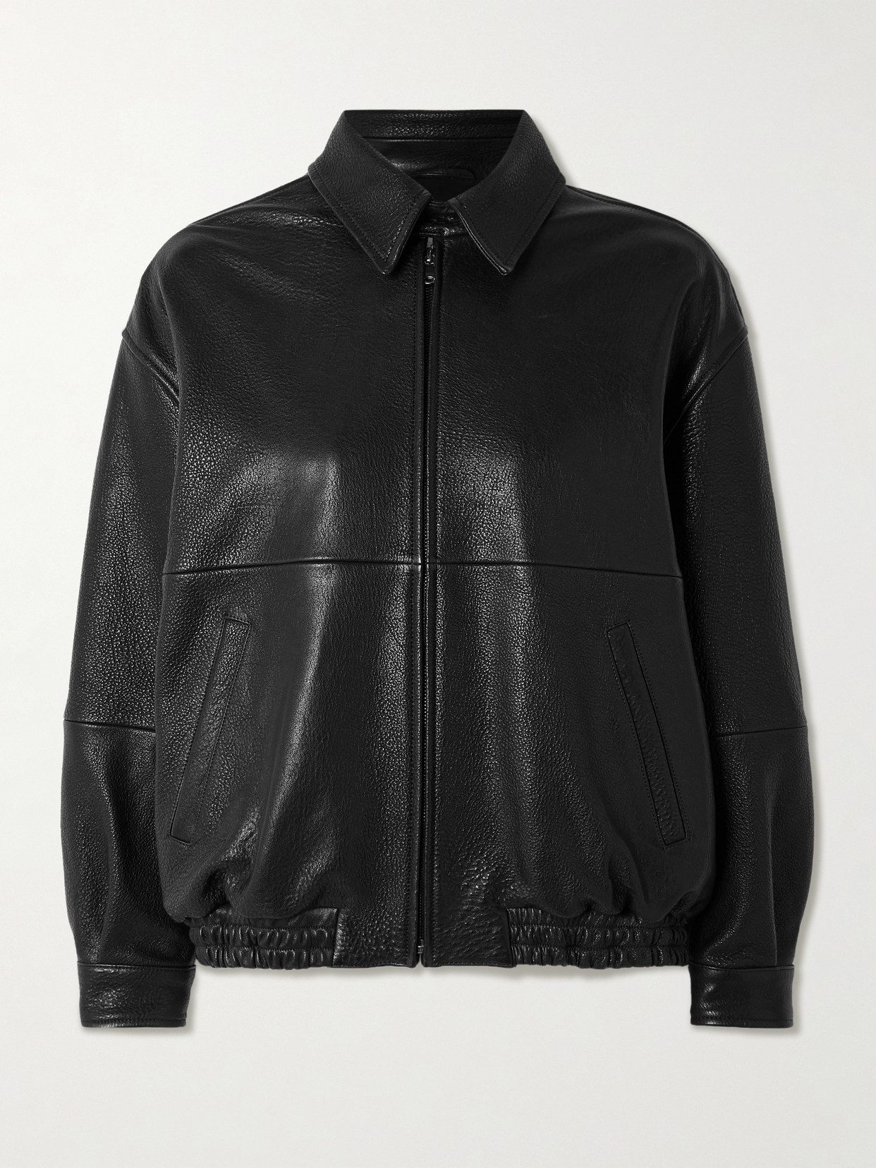 Nour Hammour Doran Paneled Textured-leather Jacket In Black
