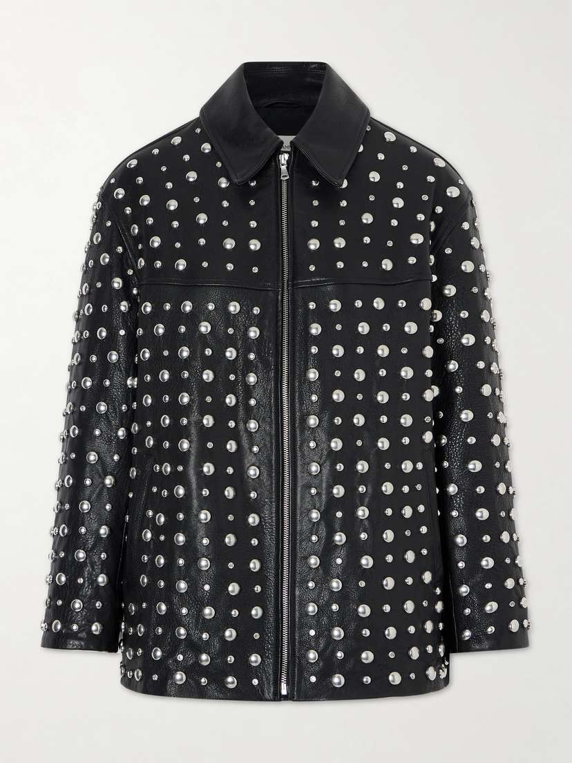 Nour Hammour Studded Leather Jacket