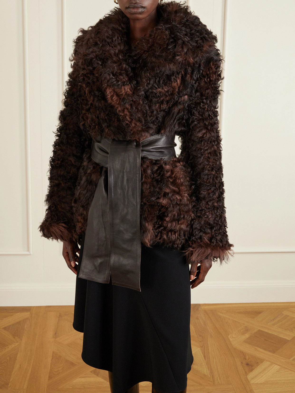 Noa Belted Shearling Coat
