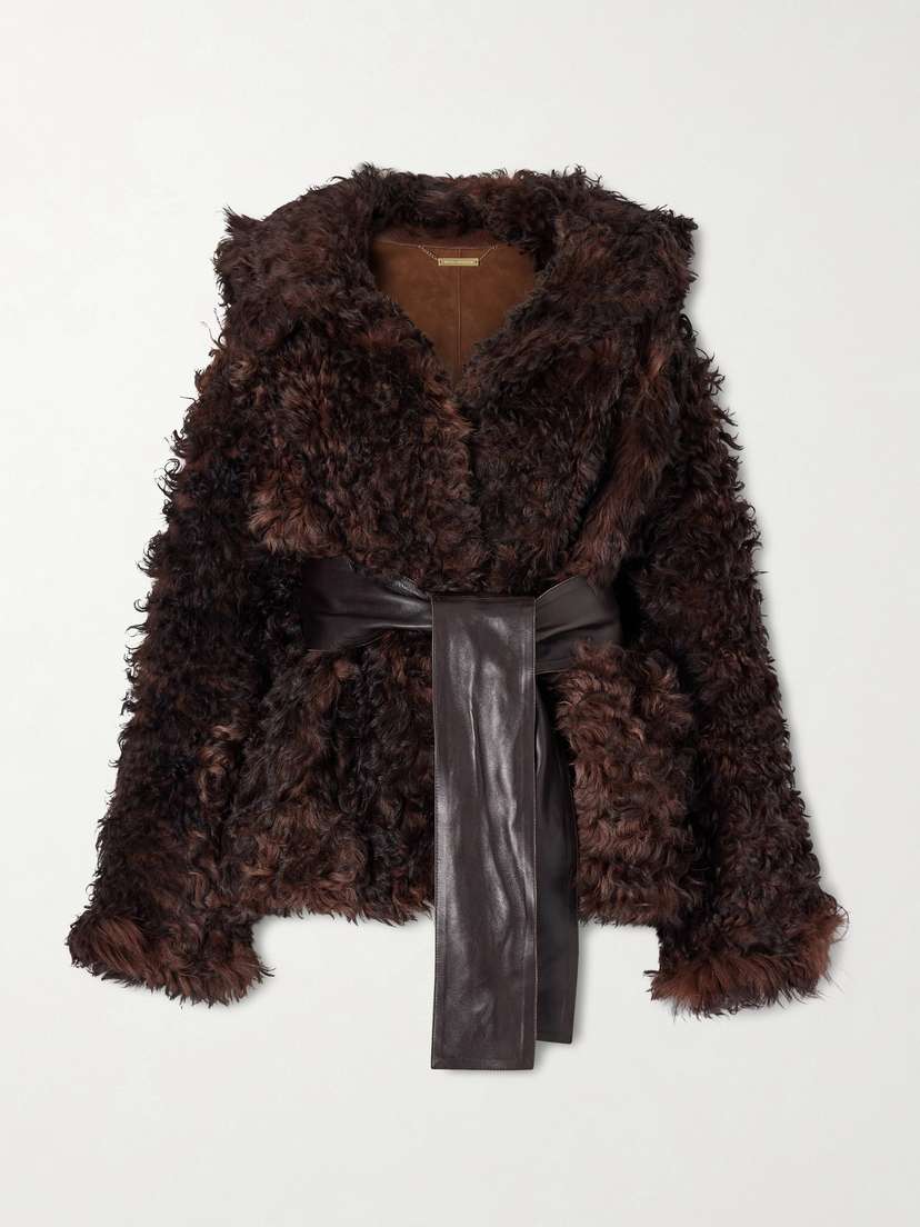 Nour Hammour Noa Belted Shearling Coat
