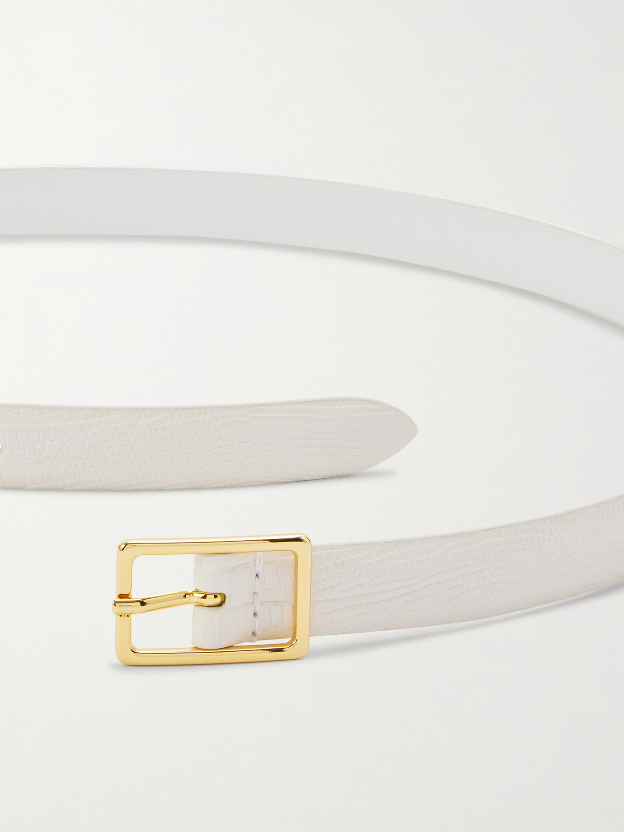 Anderson's Croc-effect Leather Belt In Gold