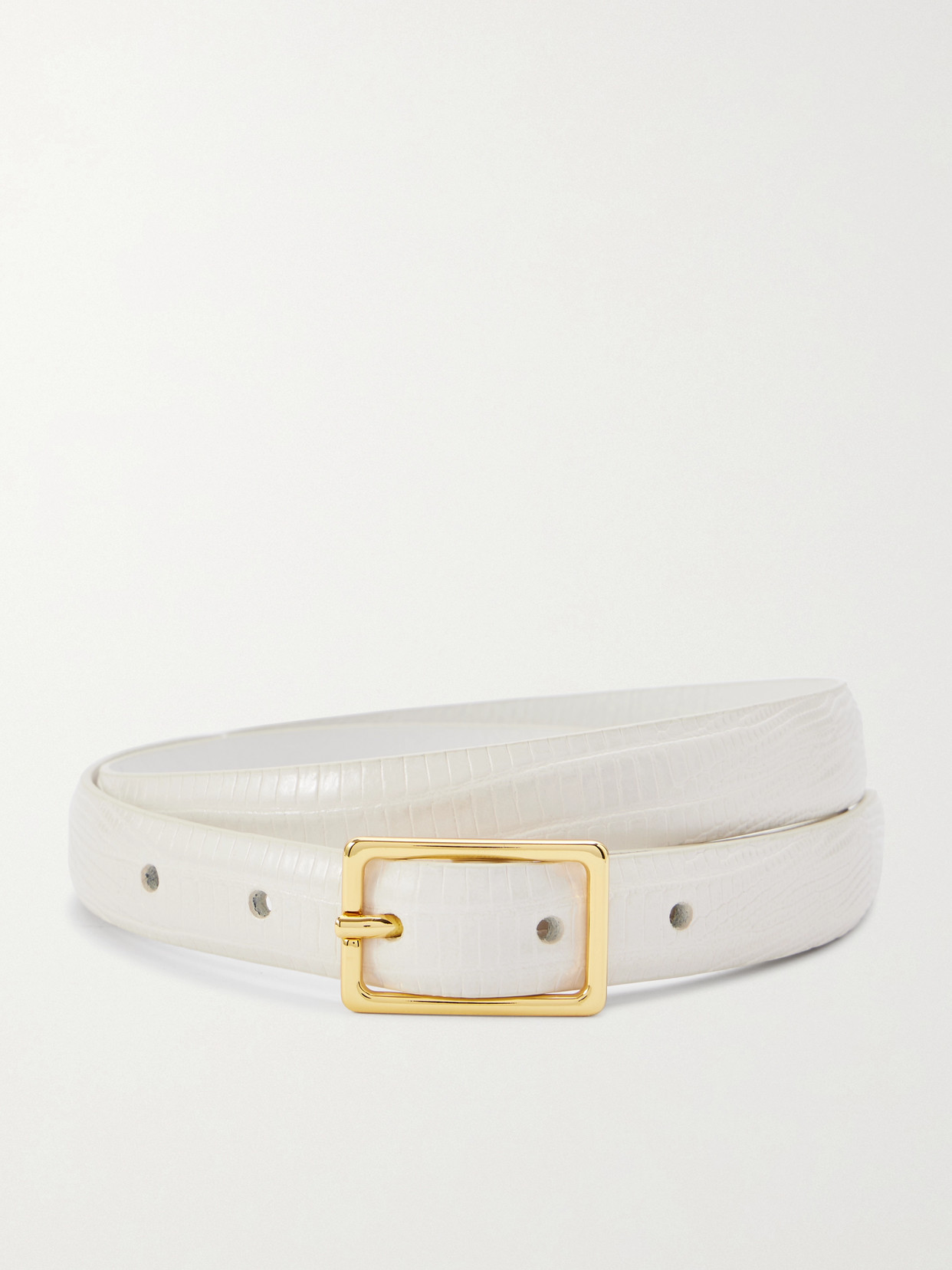 Anderson's Croc-effect Leather Belt In Gold