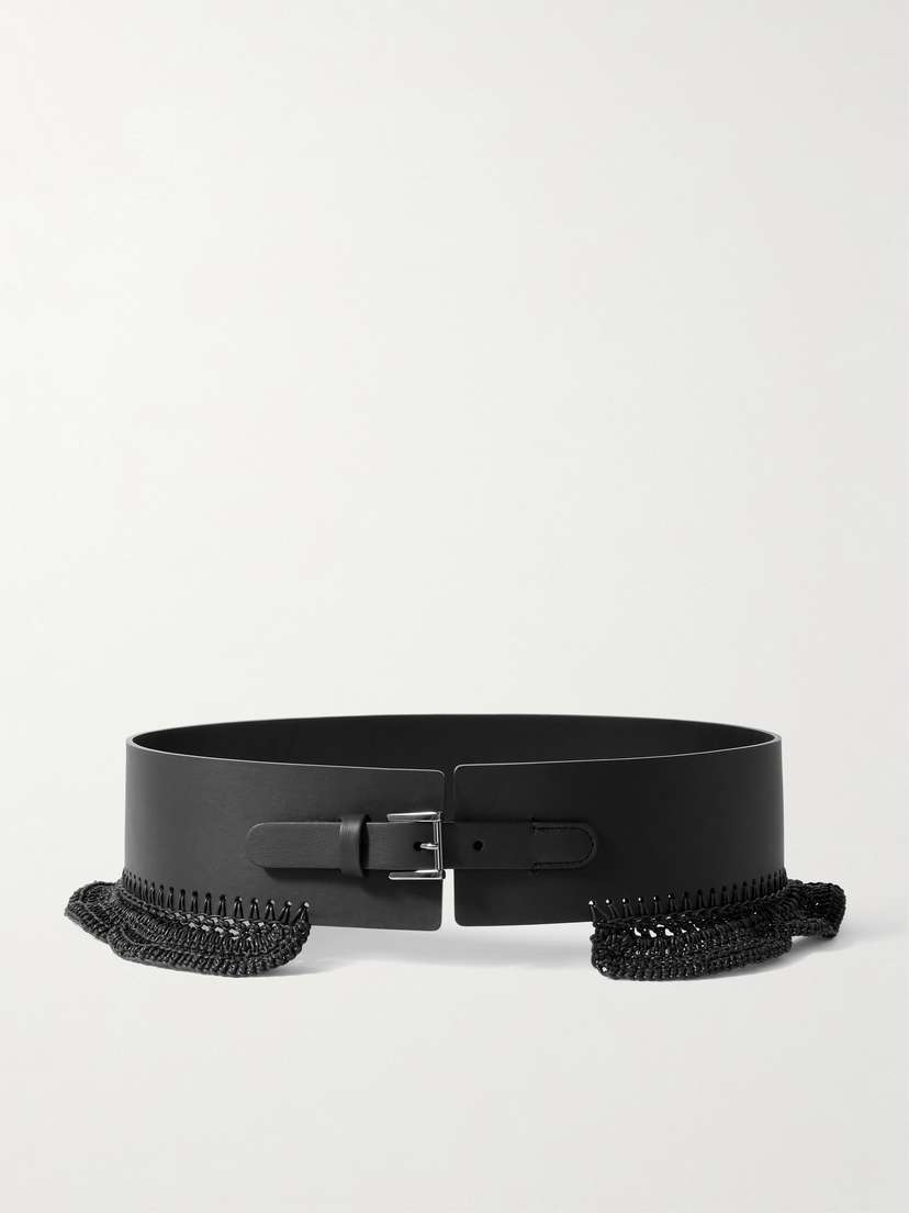 Anderson's Crochet-trimmed Leather Waist Belt