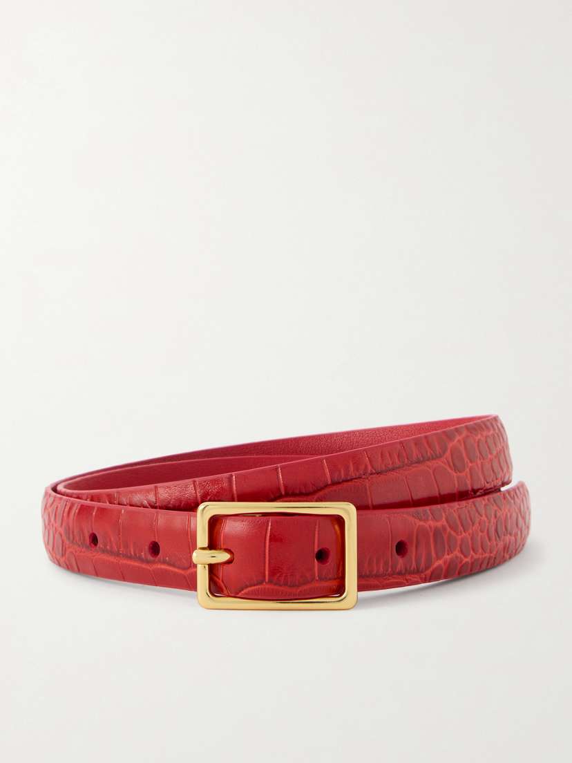 Anderson's Croc-effect Leather Belt