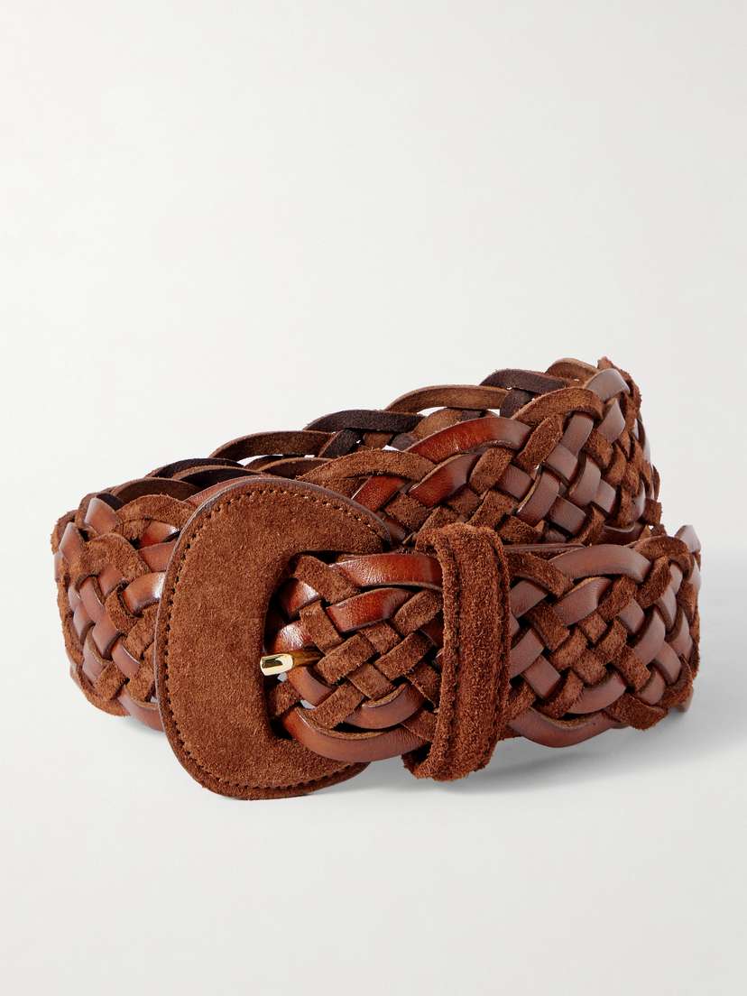 Anderson's Leather And Suede Woven Waist Belt
