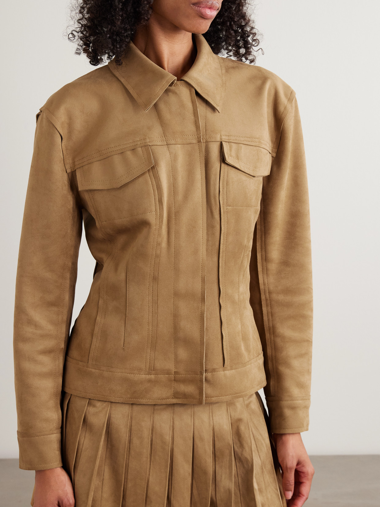 Paneled Brushed Jacket