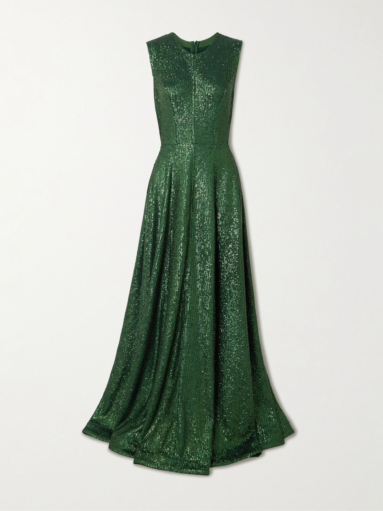 Norma Kamali Grace Sequined Stretch-jersey Gown In Green