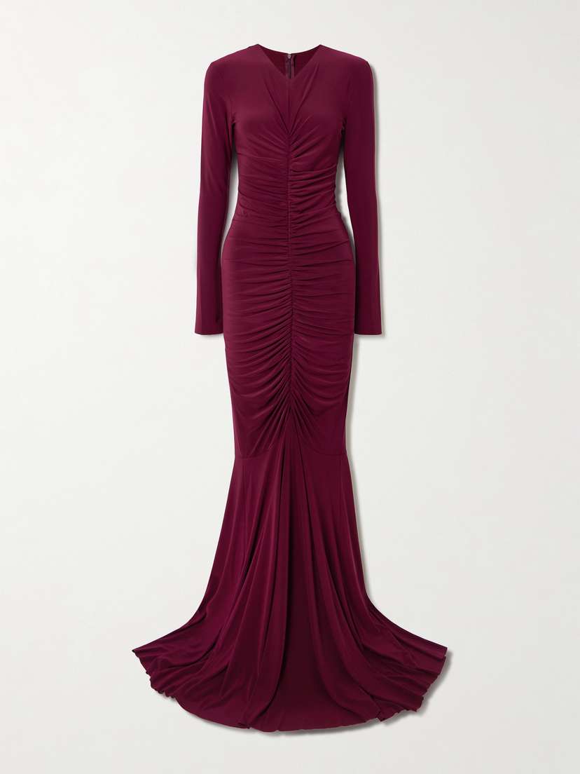 Norma Kamali Ruched Stretch-jersey Gown
