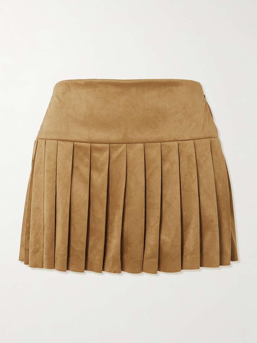 Norma Kamali Pleated Brushed Mini Skirt