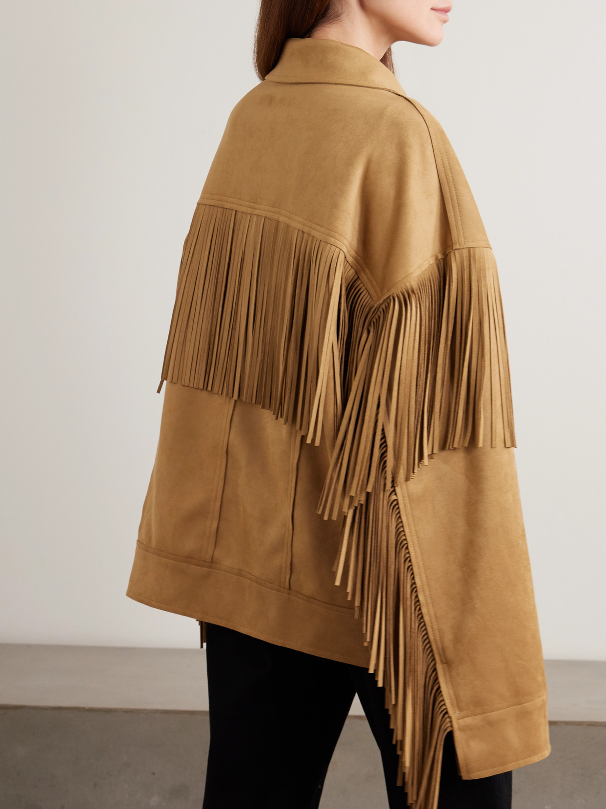 Fringed Oversized Brushed Jacket