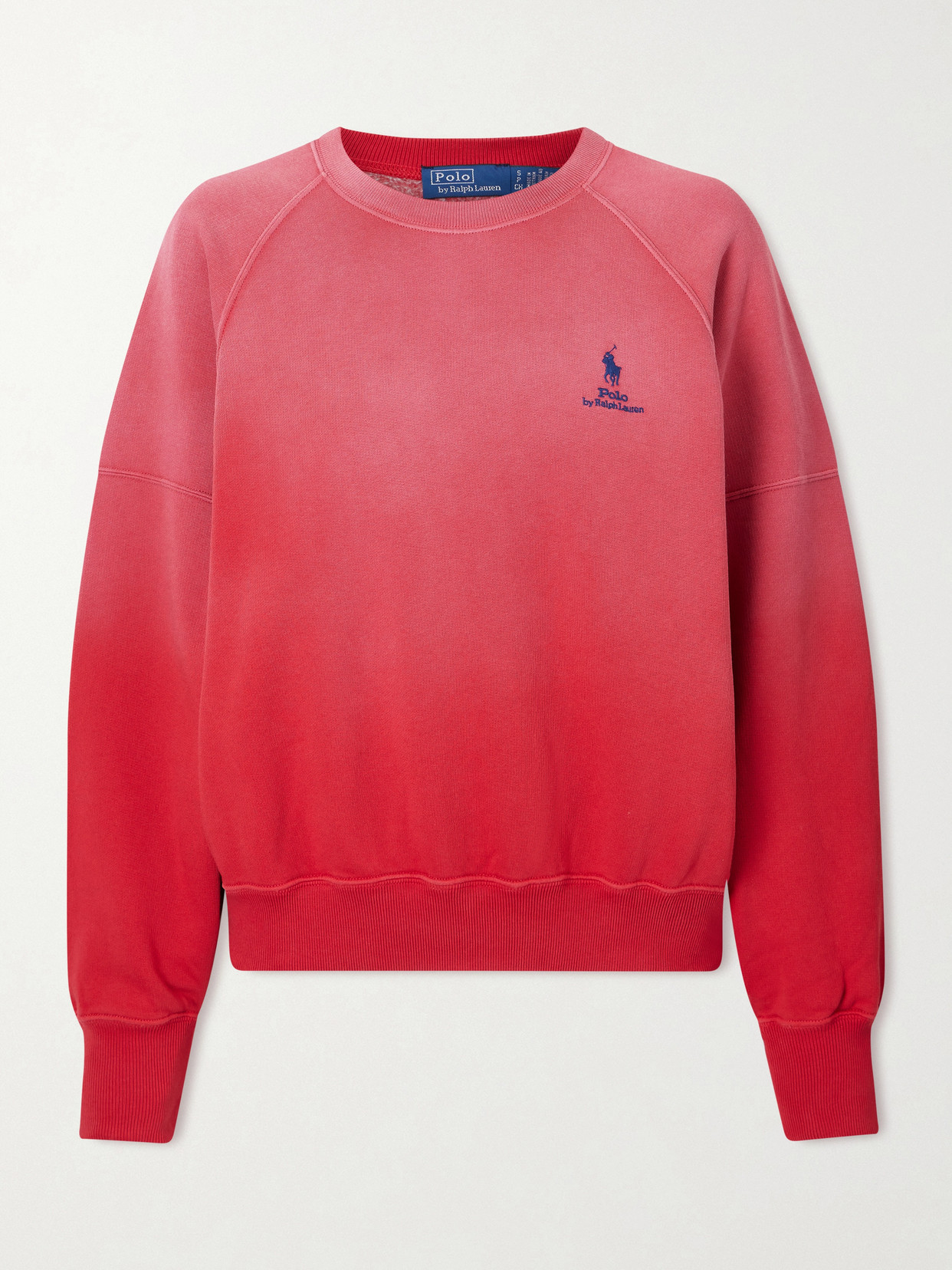 Polo Ralph Lauren Embroidered Cotton-blend Jersey Sweatshirt In Red