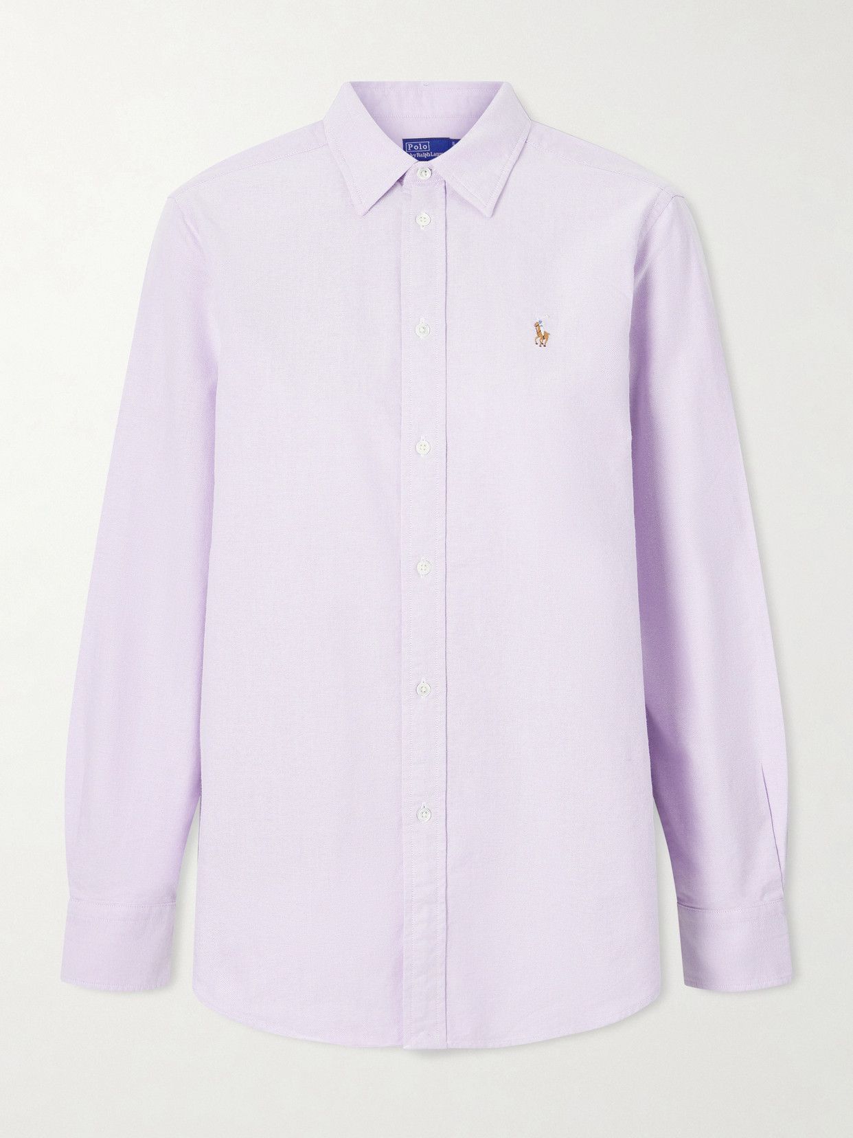 Polo Ralph Lauren Embroidered Oxford Cotton Shirt In Purple