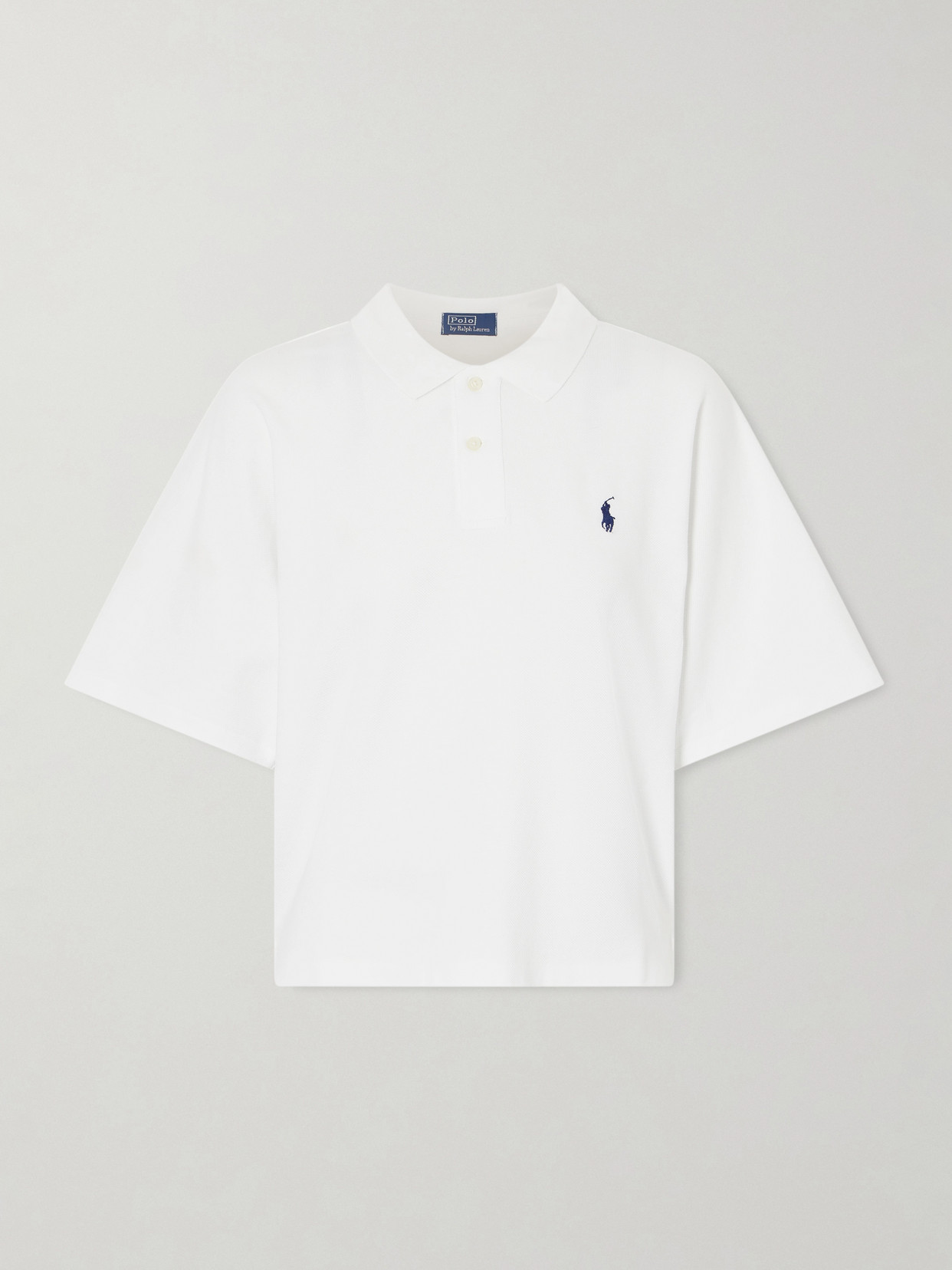 Polo Ralph Lauren Embroidered Cotton-piqué Polo Shirt In White