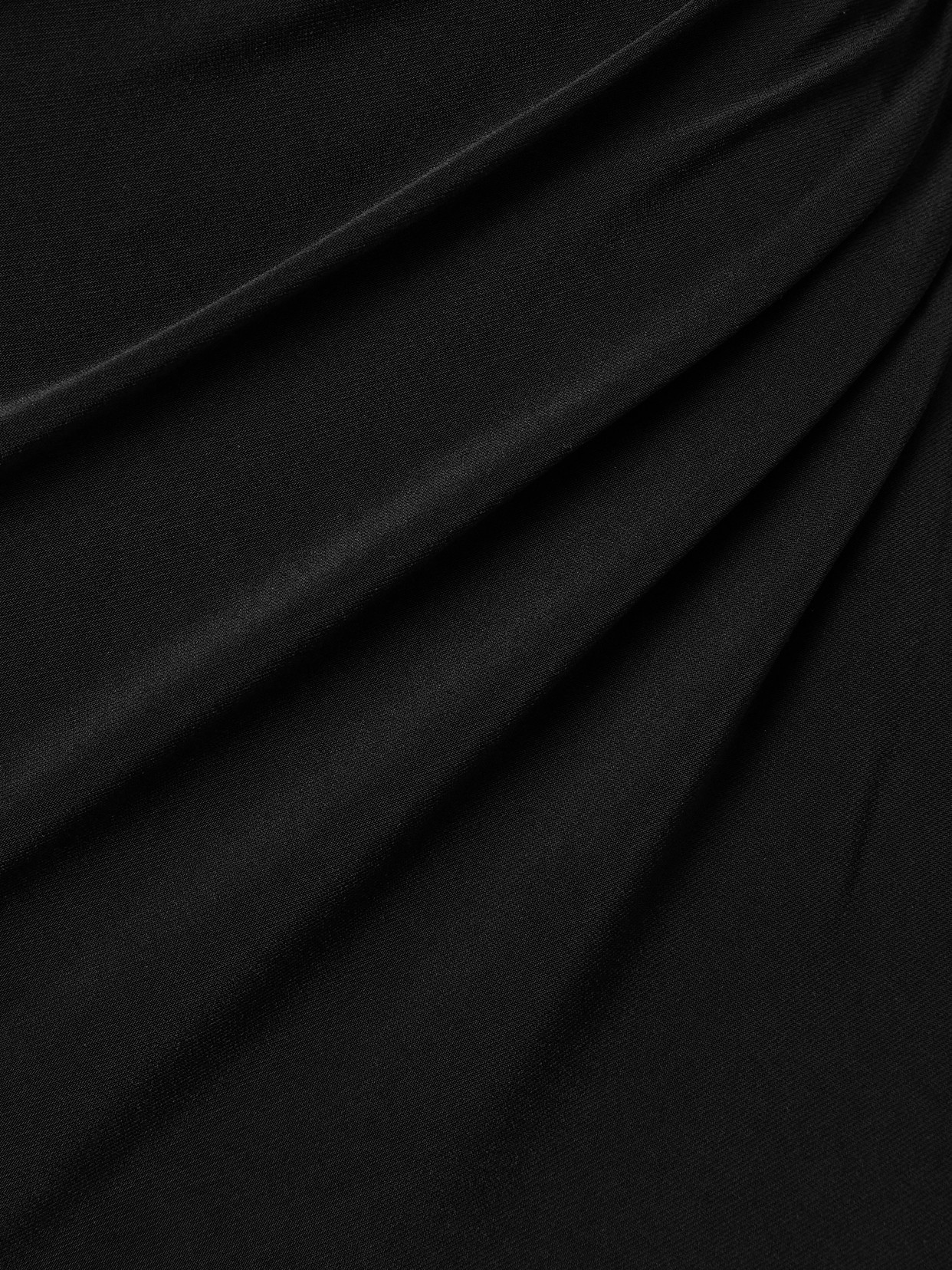 Norma Kamali Long Sleeve Shoulder Pad V Neck Side Drape Gown In Black