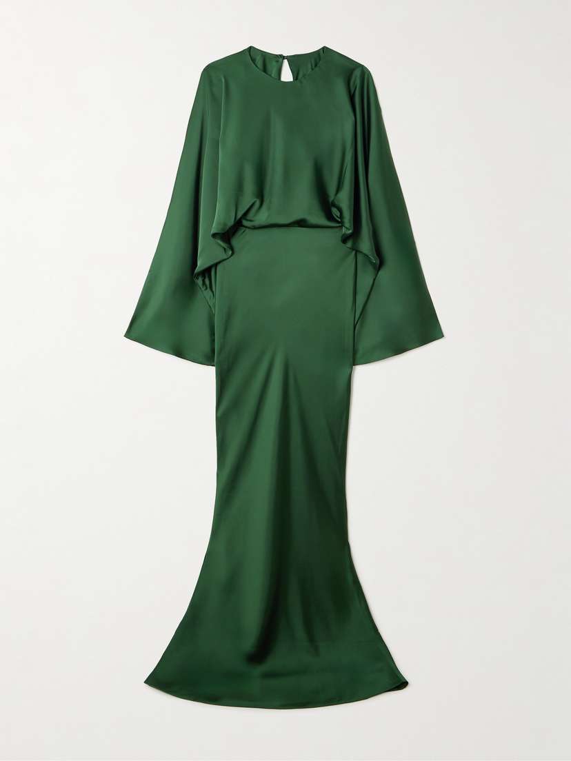 Norma Kamali Obie Draped Satin Gown