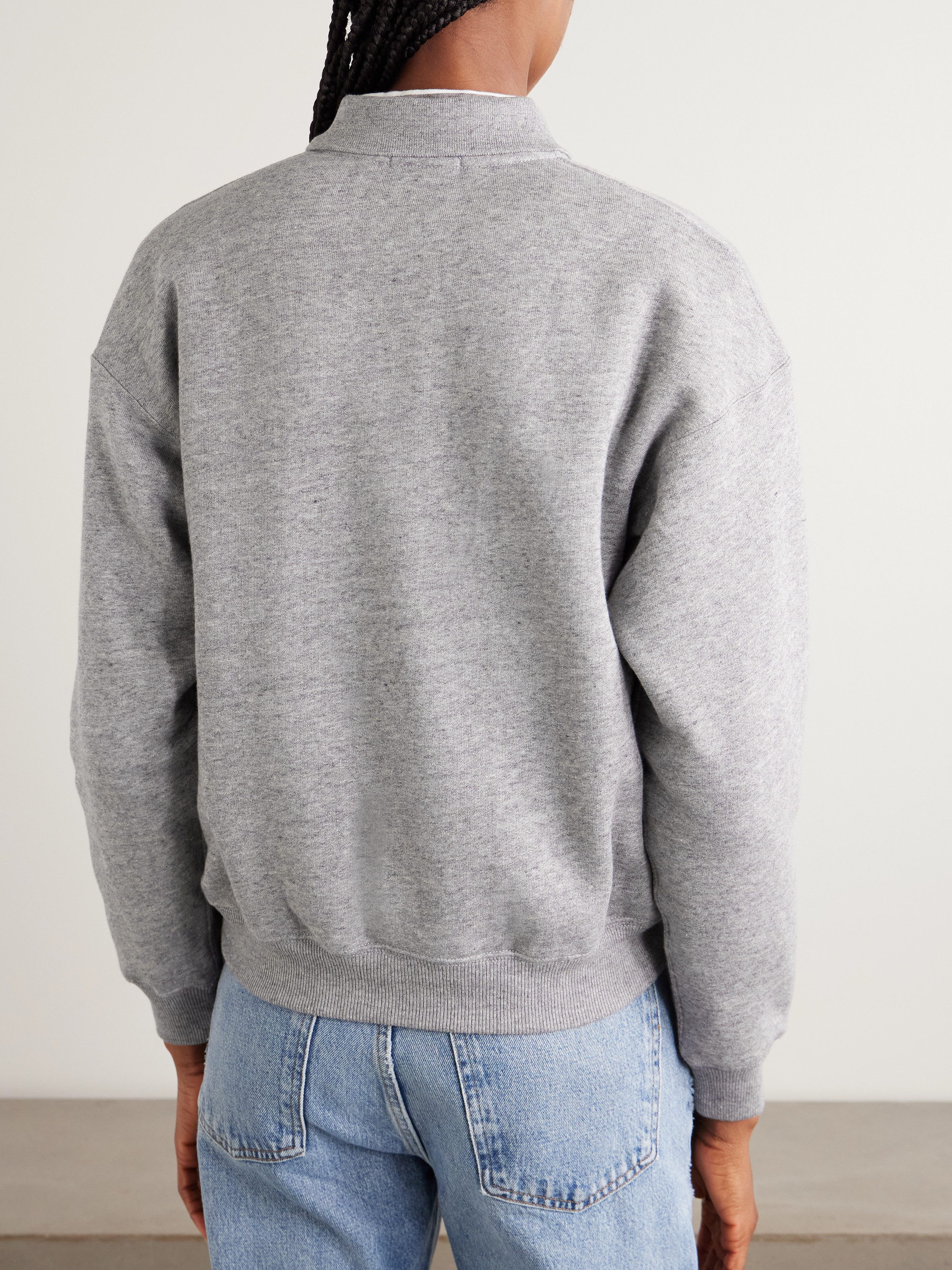 トップス Embroidery Polo Sweatshirt light gray Polo Ralph Lauren - Embroidered cotton-blend jersey polo