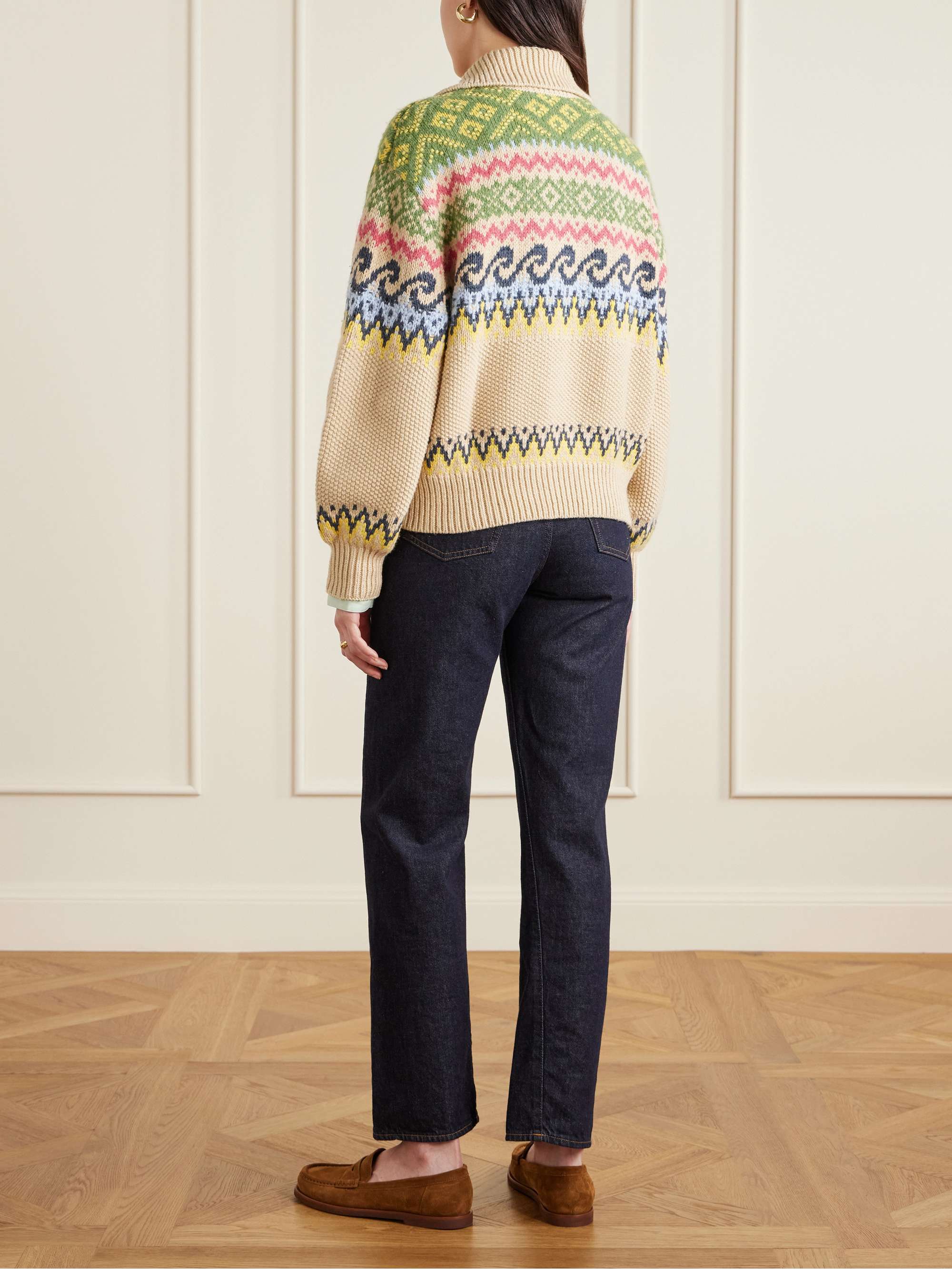 POLO RALPH LAUREN Jacquard-knit cotton-blend polo sweater | NET-A