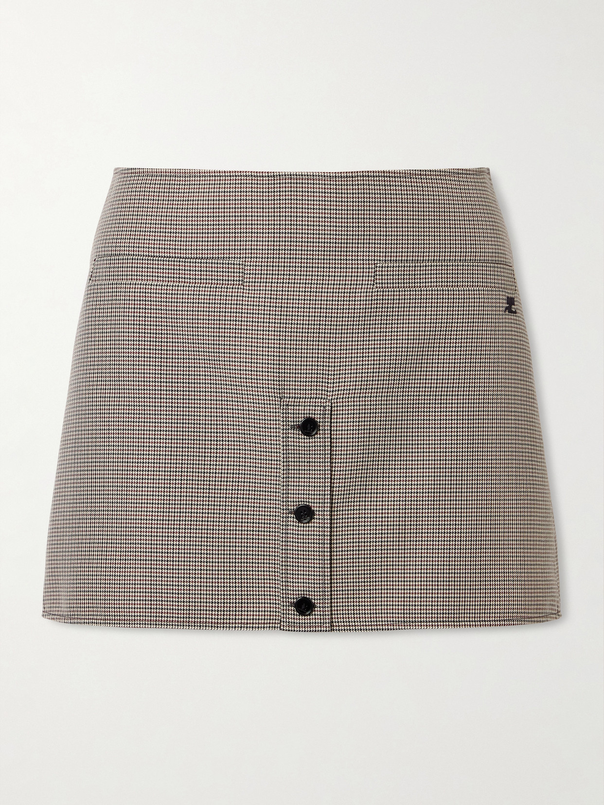 Courrèges Houndstooth Wool-blend Mini Skirt In Multi