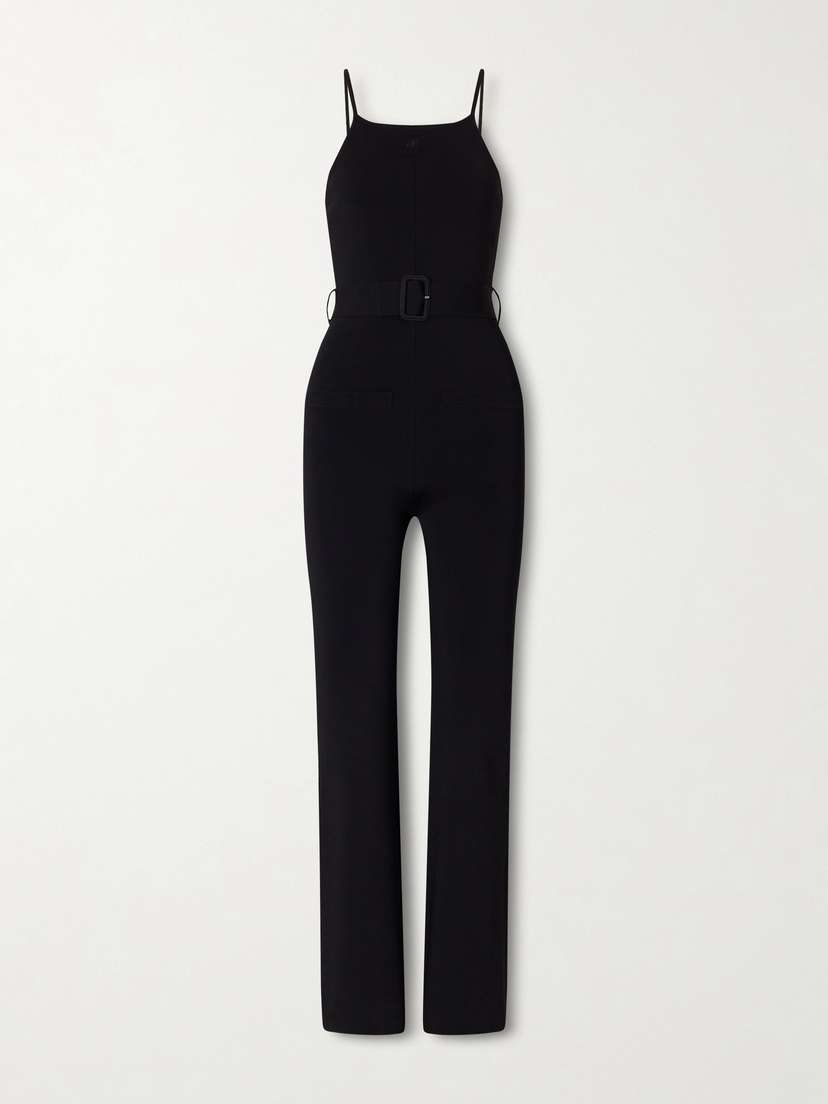 Courreges Belted Smooth-crepe Jumpsuit