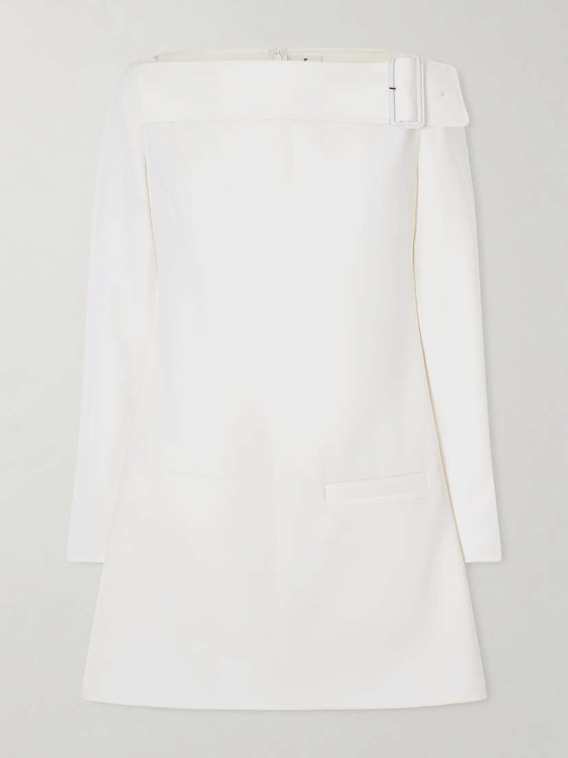 Courreges Buckled Crepe Mini Dress