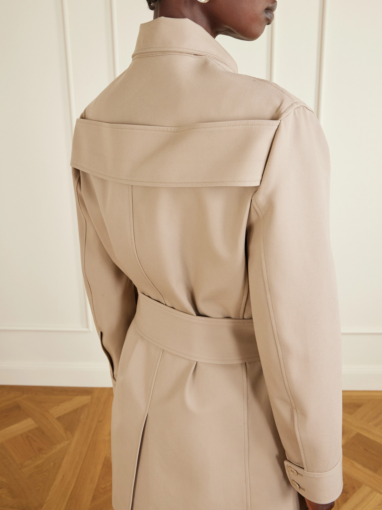 Belted Cotton-Gabardine Coat