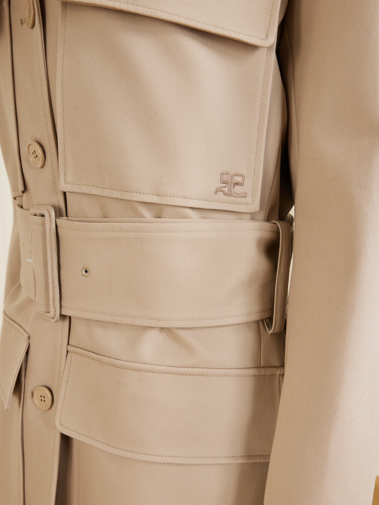 Belted Cotton-Gabardine Coat