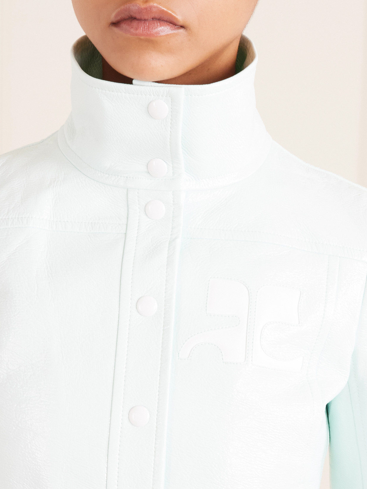 Reeditioncropped Coated Cotton-Blend Jacket
