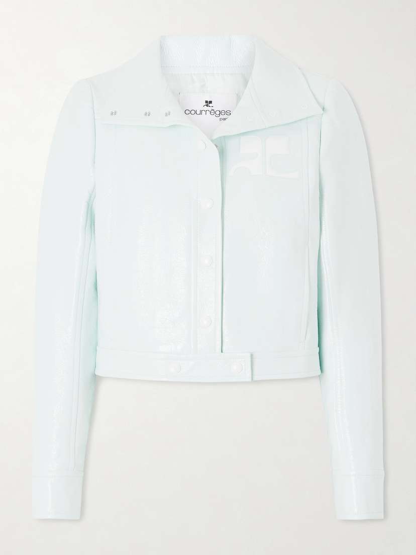 Courreges Reeditioncropped Coated Cotton-blend Jacket