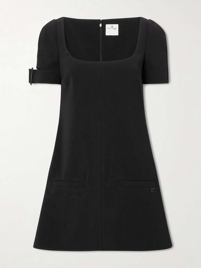 Courreges Buckled Crepe Mini Dress