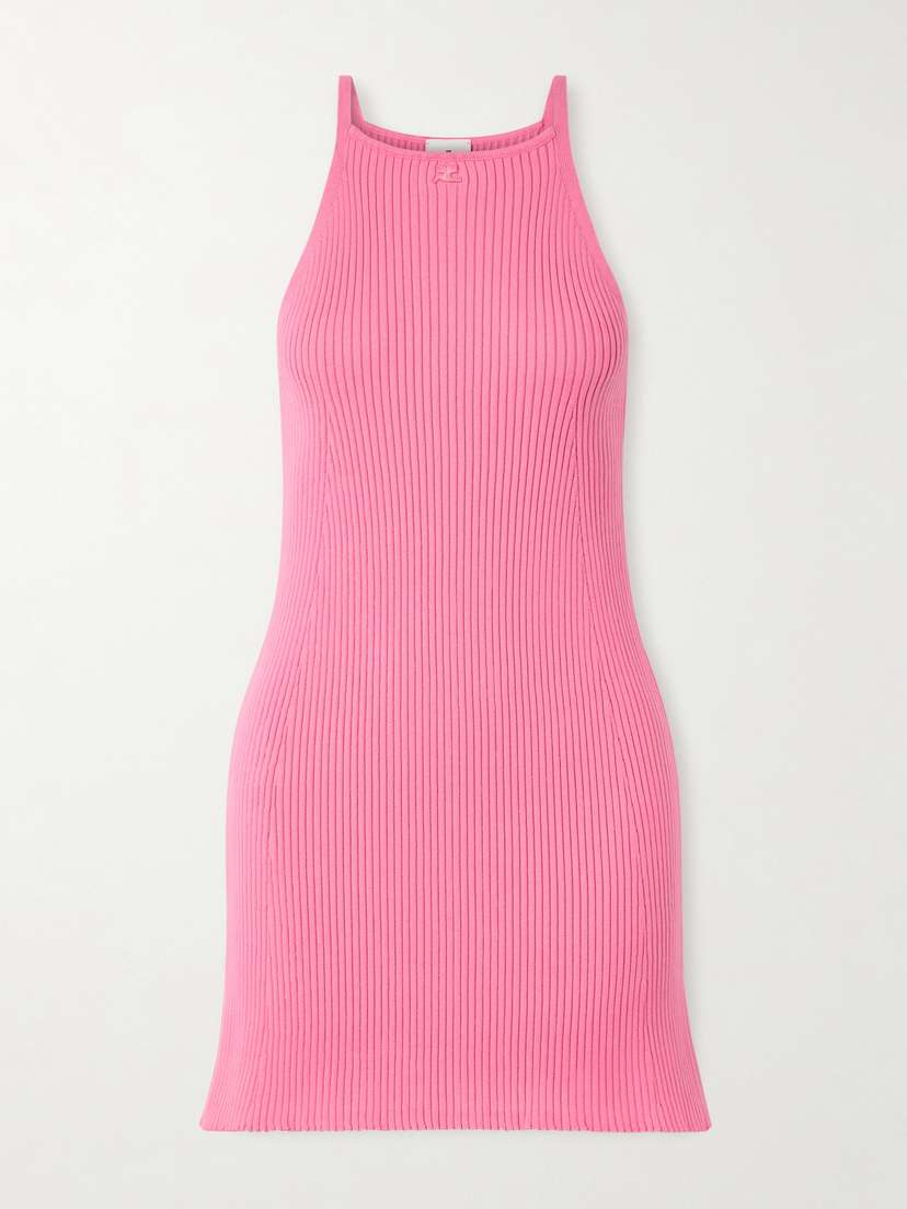 Courreges Ribbed-knit Mini Dress