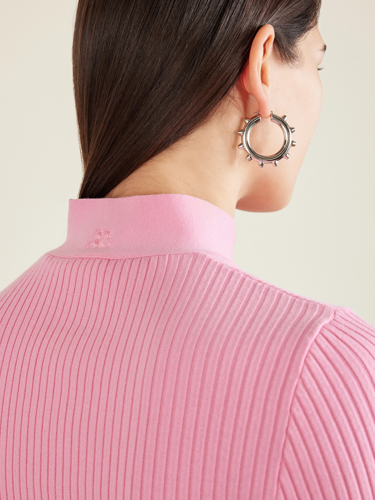 Buckled Ribbed-Knit Top