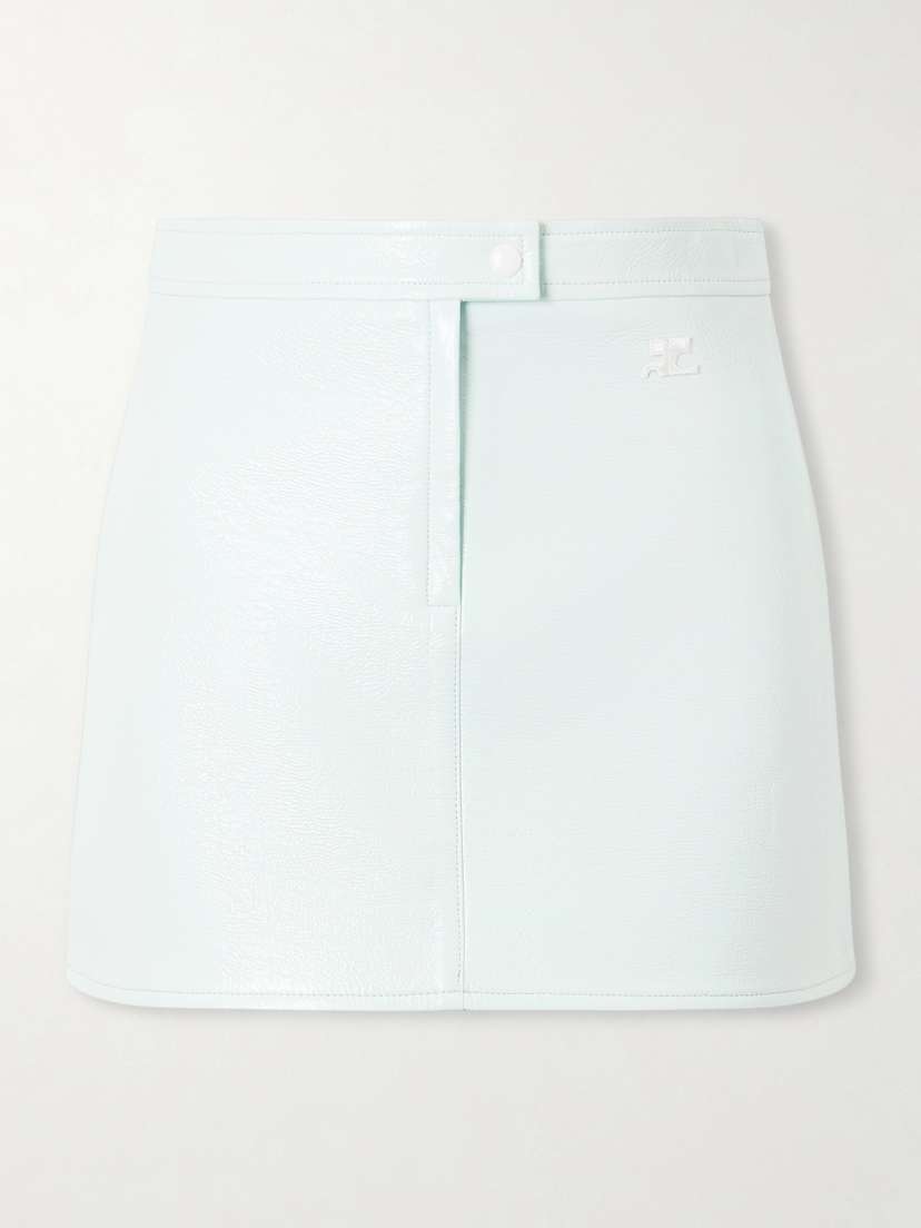 Courreges Appliquéd Coated Cotton-blend Mini Skirt
