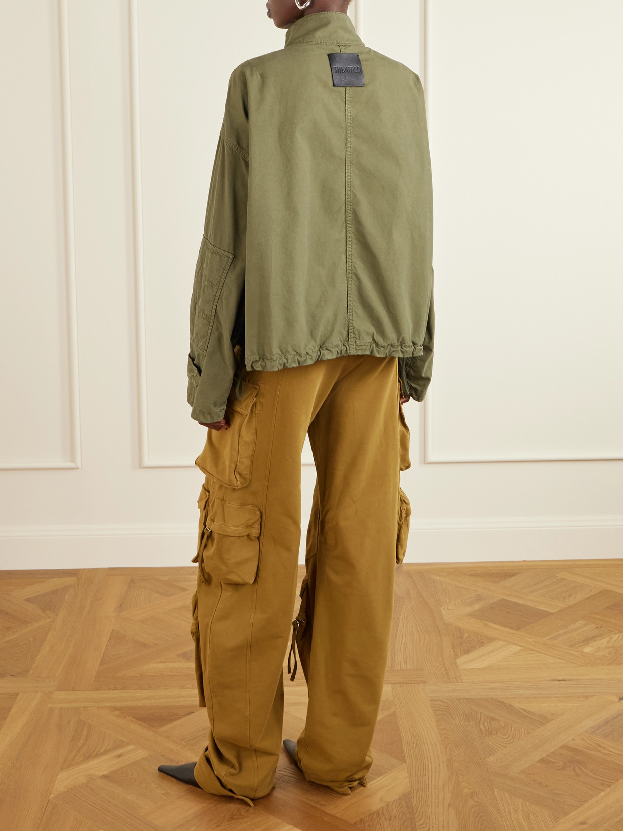 Attico Cotton Jacket In Green