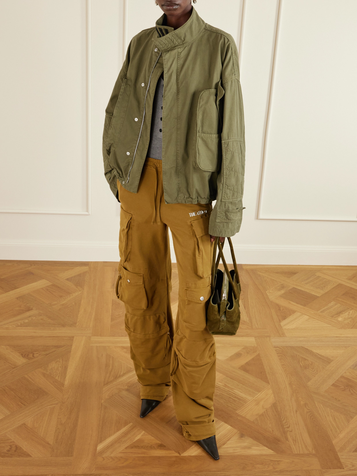 Attico Cotton Jacket In Green