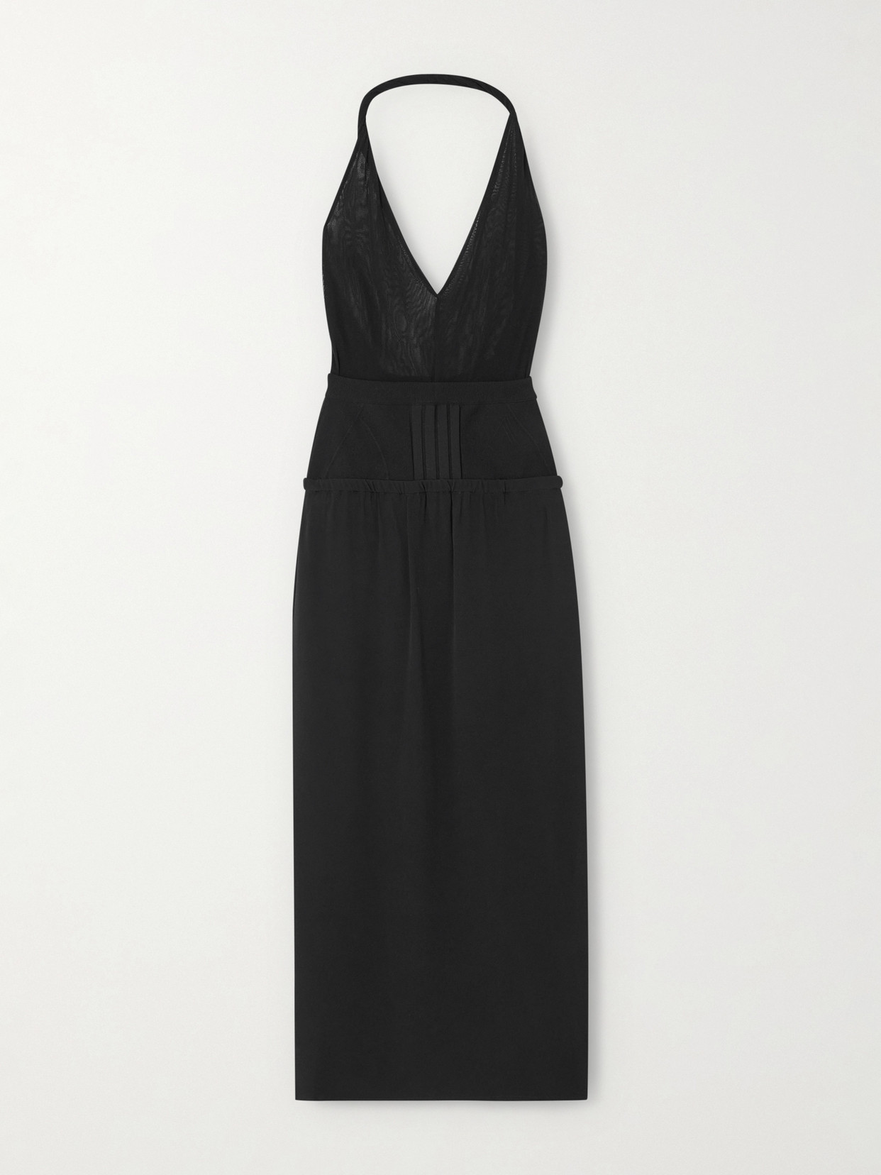 Attico Jersey Halterneck Midi Dress In Black