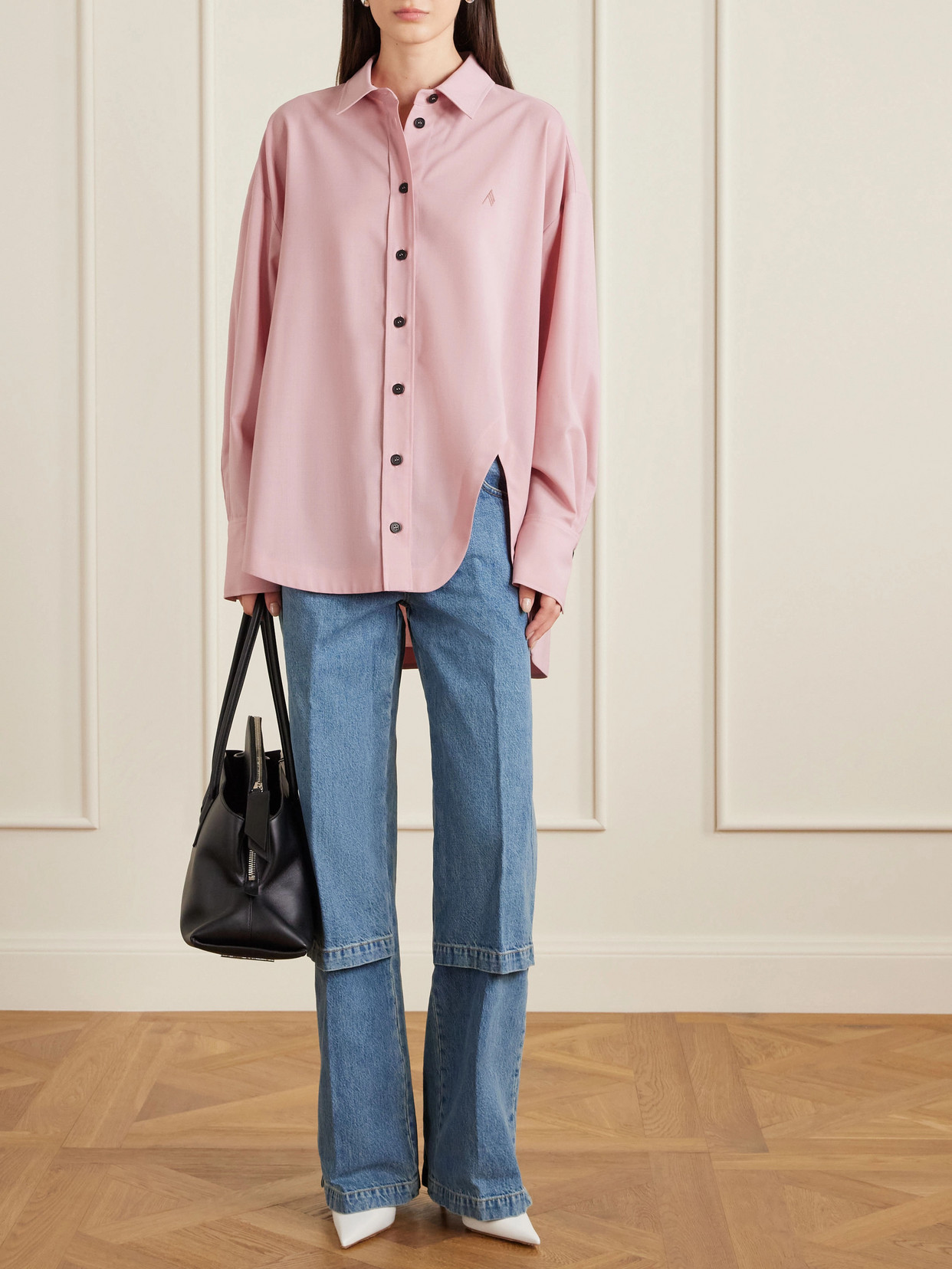 Attico Blue Jeans With Logo Detail On The Pocket And Logo Patch On The Rear In Denim Woman