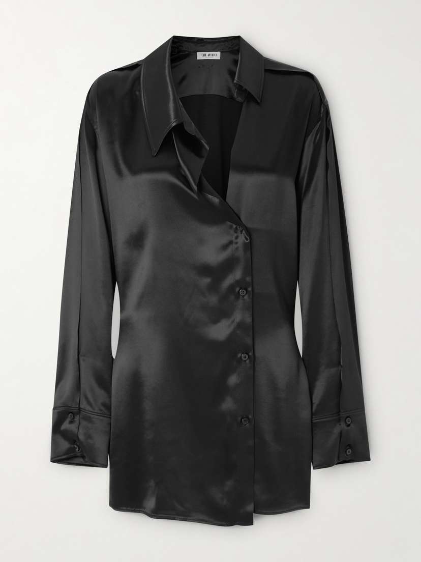 The Attico Asymmetric Satin Mini Dress