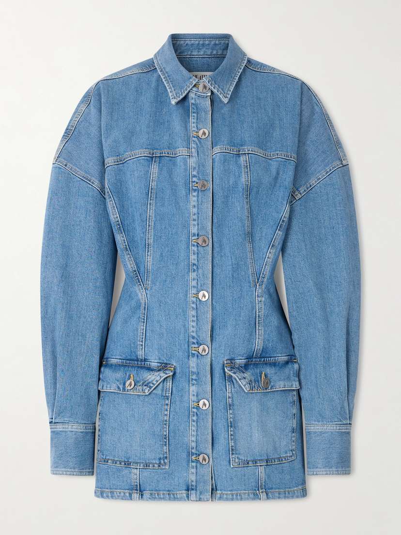 The Attico Paneled Denim Mini Dress