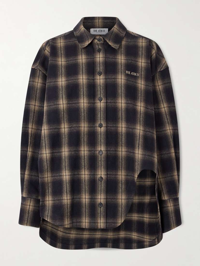The Attico Oversized Checked Cotton-flannel Shirt