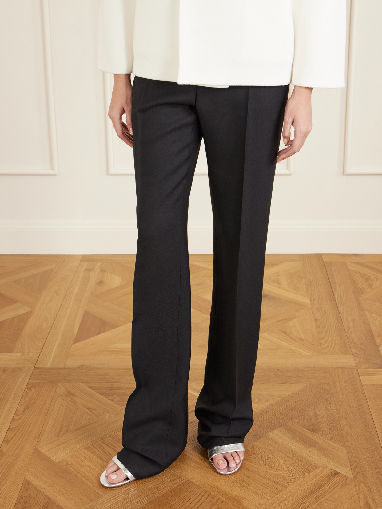 Tom Ford Lizard-effect Metallic Leather Mules In Silver