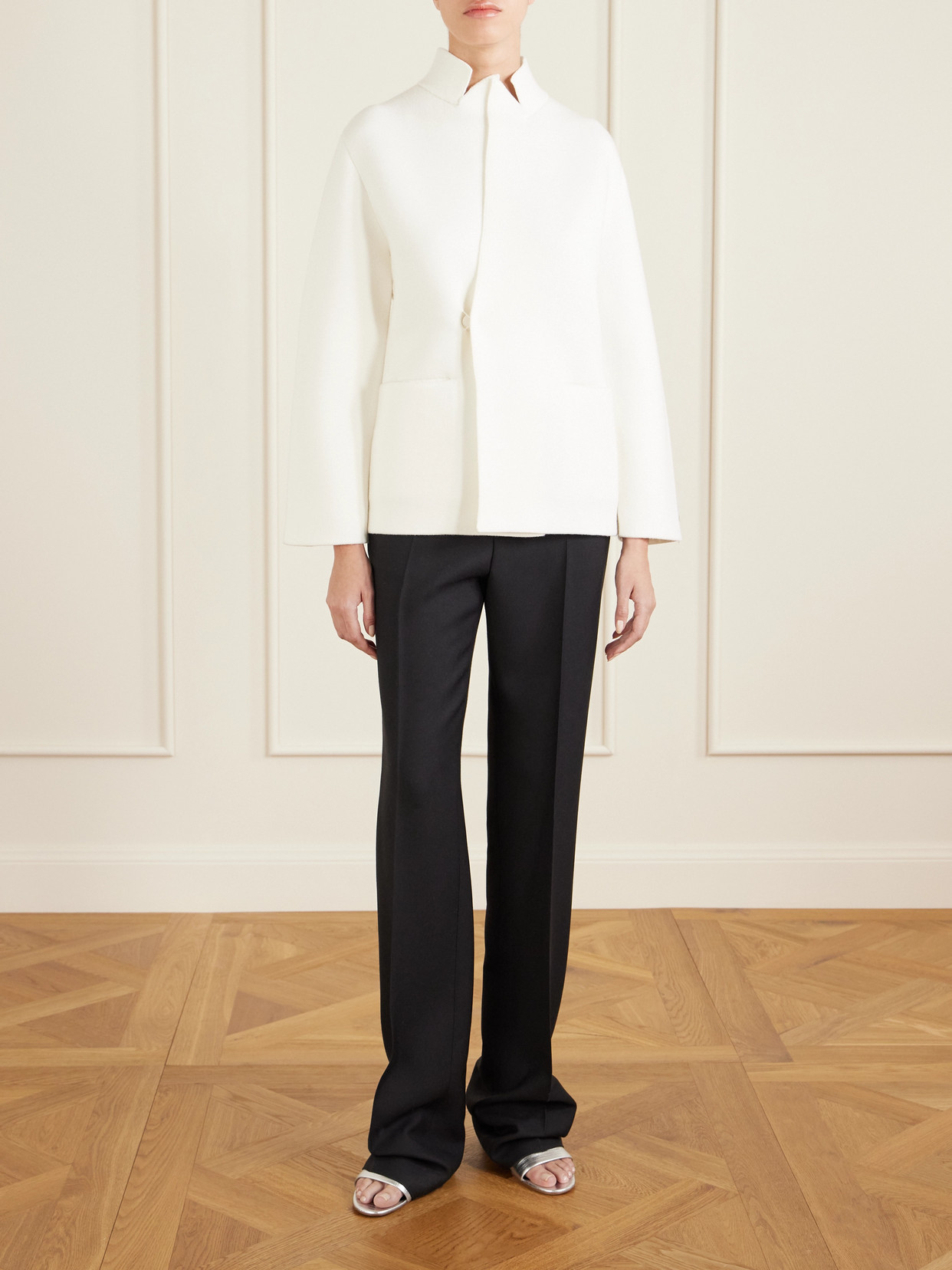 Tom Ford Lizard-effect Metallic Leather Mules In Silver