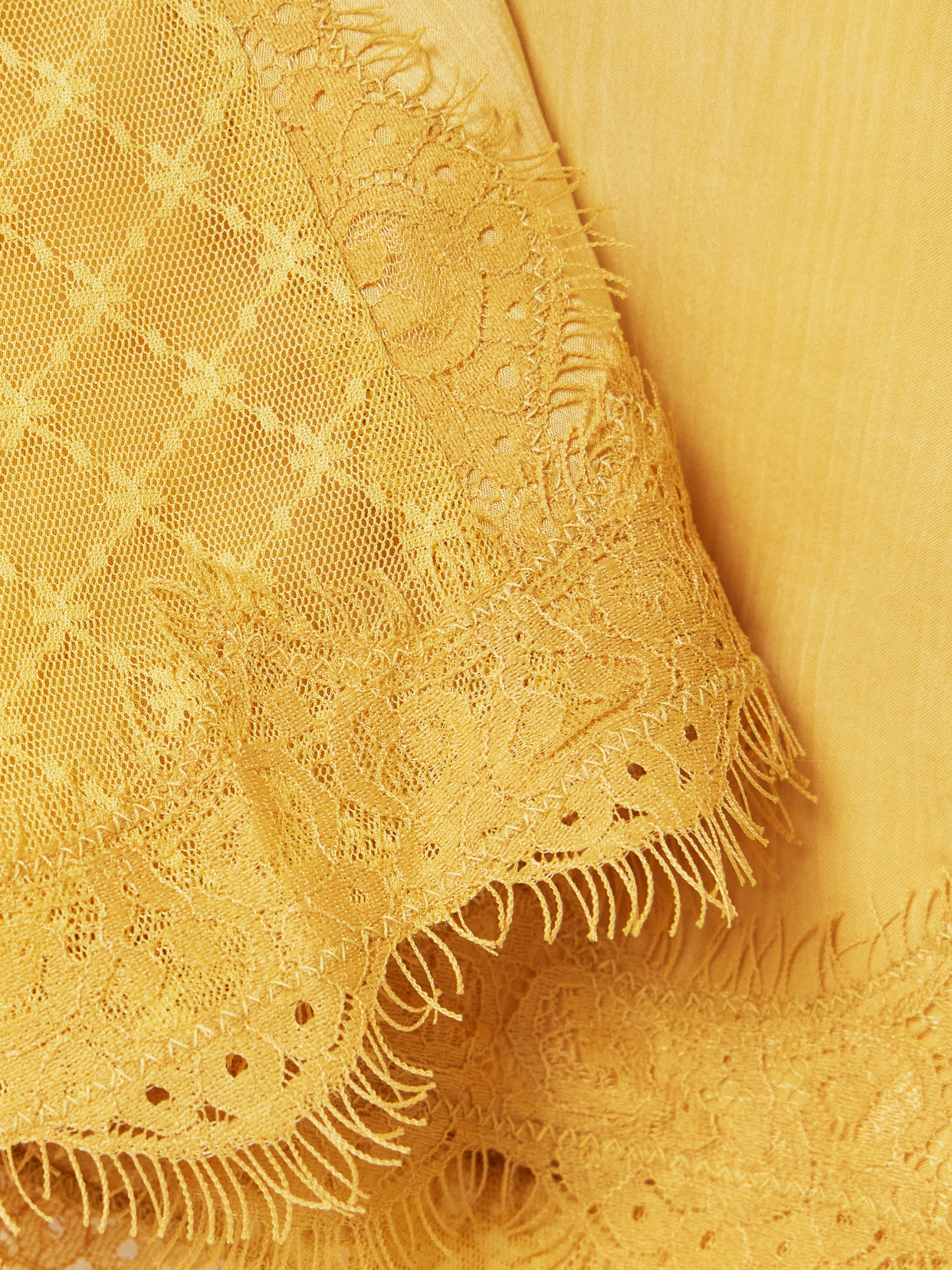 Tie-Detailed Lace And Crepon Camisole