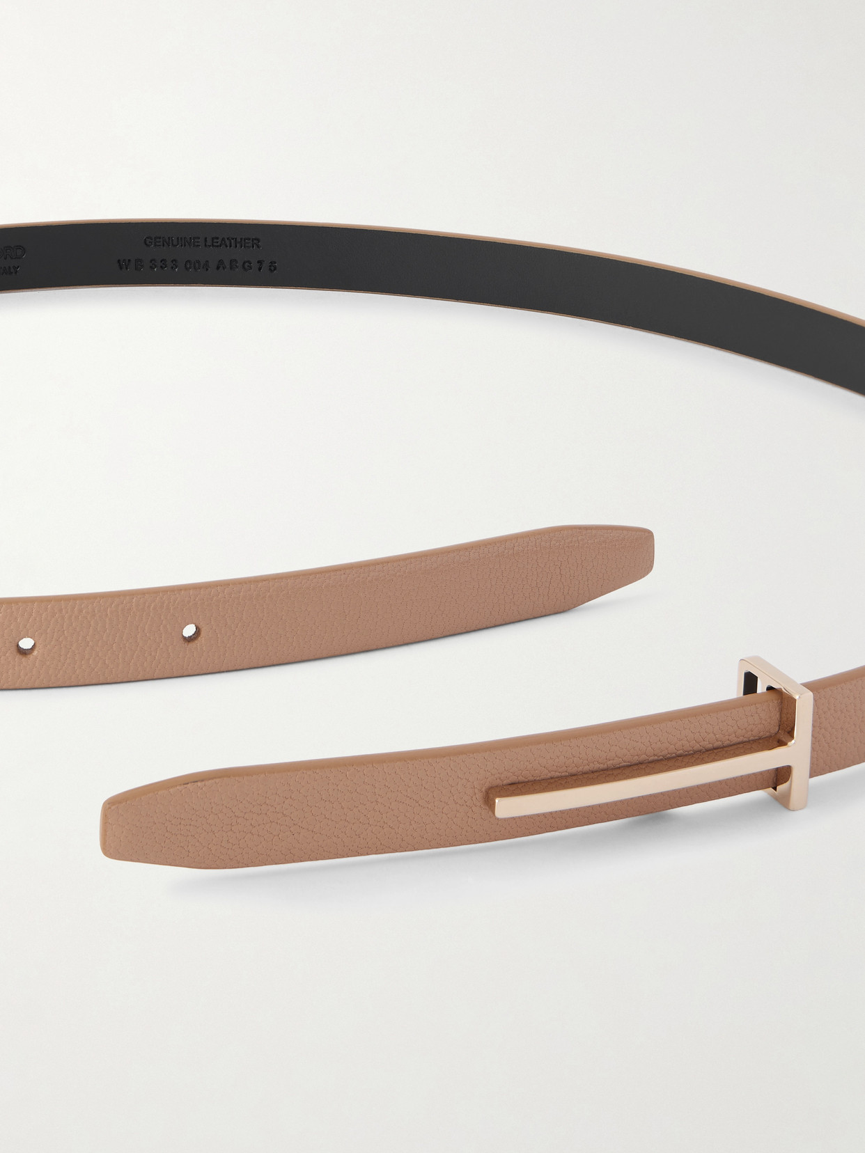 Tom Ford Textured-leather Belt In Brown