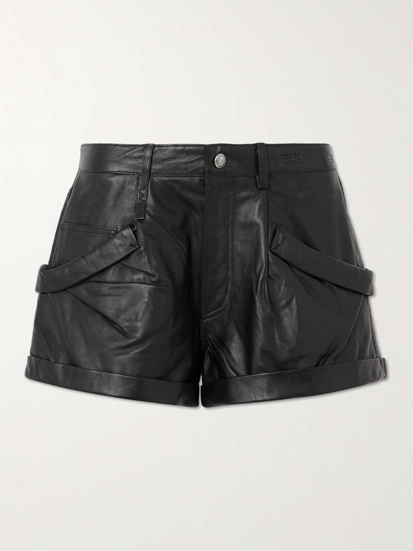 R13 Gathered Leather Shorts