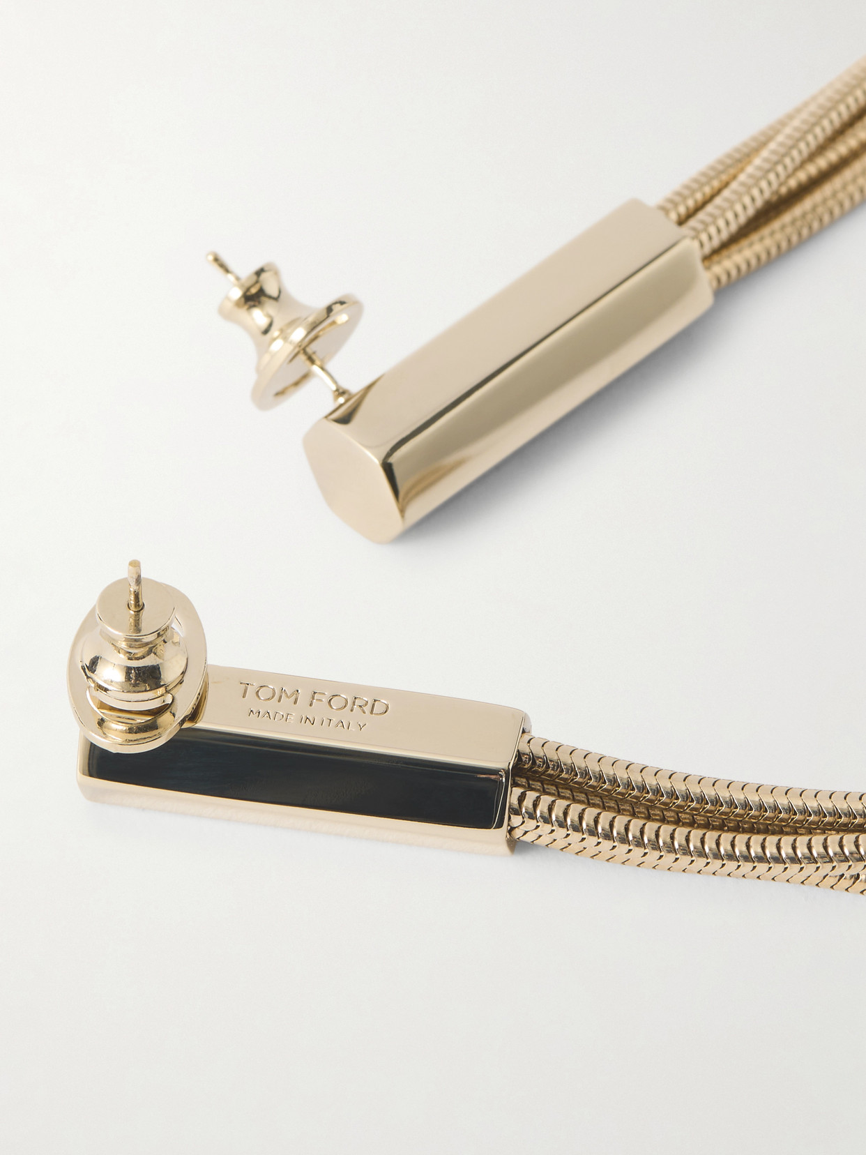 Tom Ford Fringed Gold-tone Earrings In Gold