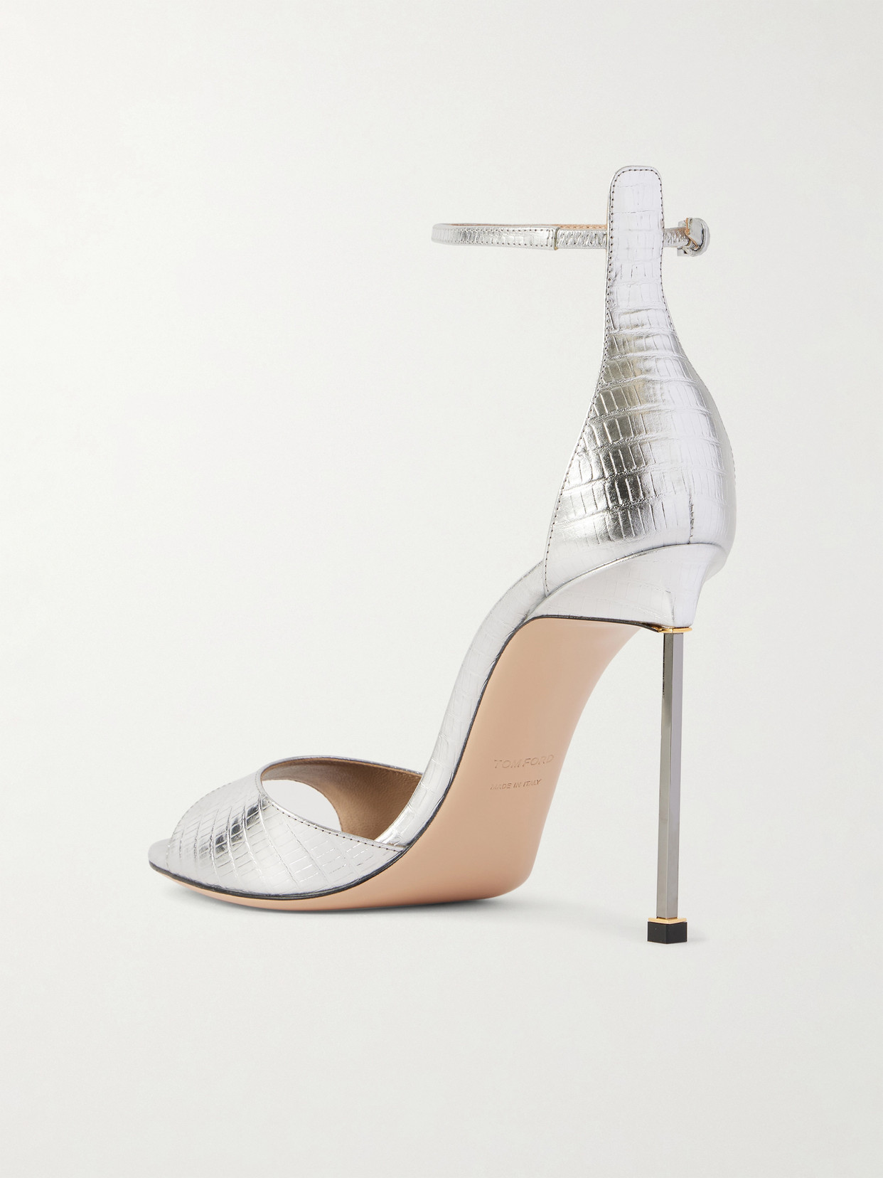 Tom Ford Women Silver Leather Heels, 7.5 Luxury Pumps & Heels For Women Darveys In Silver