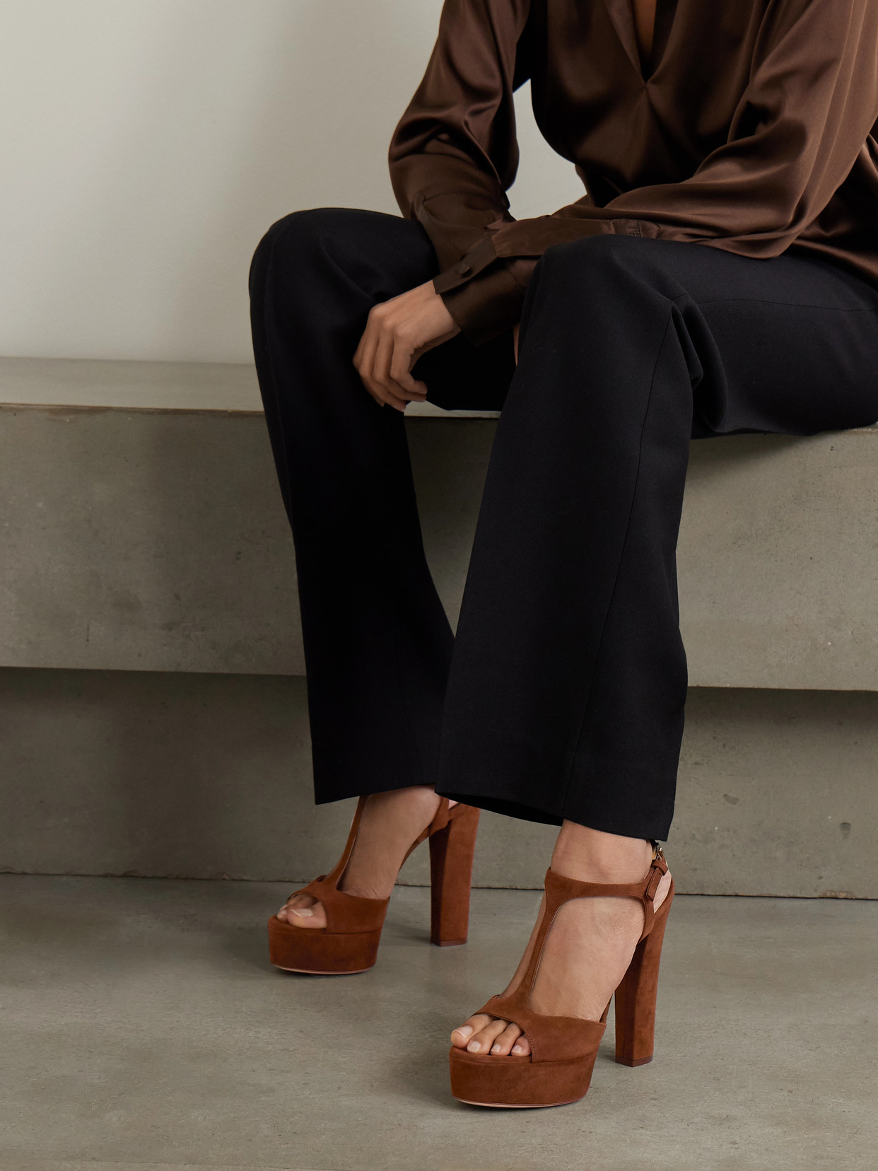 Suede Platform Sandals