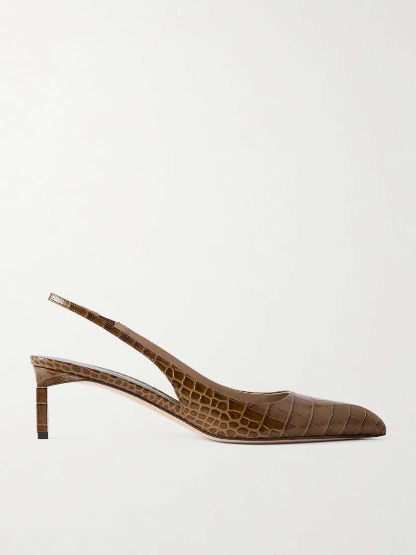 Tom Ford Croc-effect Leather Slingback Pumps